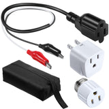 Dreyoo Circuit Breaker Finder Adapter Accessory Kit, Circuit Breaker Leads Tester with Clips, Light Socket, 3-2 Prong Grounding 