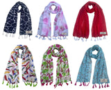 Fusfus WomenS Printed Chiffon Scarves And Stoles, Free Size(Multicolour, Fs1061) Pack Of 6 (Multicolor4)