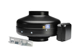 Soler & Palau S&P PV-100X Powervent Inline Duct Exhaust Fan, galvanized steel w/black baked enamel, 4 Round