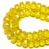 DIQIO 8mm Sparkle Rondelle Crystal Beads for Jewelry Making - Spacer Faceted Beads for Bracelets(75-80pcs, Lemon Yellow)