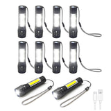 10 Pack LED Rechargeable Flashlight, Super Bright Small MiniCamping Flashlights Zoomable Beam, Convenient USB C Charging for Cam