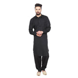 Sojanya (Since 1958 Men'S Black Cotton Blend Pathani Kurta & Salwar Set Size Xxl