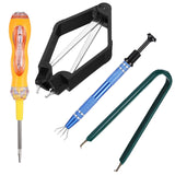 4 Pieces IC Chip Remover Tool IC PLCC Chip Extraction Tool Extractor Puller 4-Claw Prongs Grabber and Keyboard Key Switch Test P