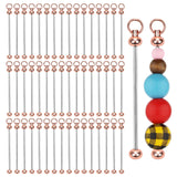 PEUTIER 50pcs Blank Beadable Keychain Bars, Metal DIY Bead Keychain Eady Detachable Key Chain Making Accessories for Craft Proje