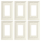 6-Pack Classic Beadboard Decorator Wall Plate Cover, Light Almond Decorative Switch Plates and Outlet Cover, Durable Unbreakable