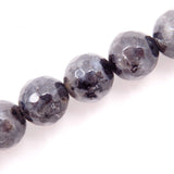 Malahill Faceted Gemstone Beads for Jewelry Making, Sold per Bag 5 Strands Inside (Black Labradorite, 8mm)