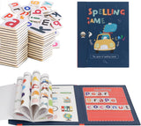 HUBTURE Montessori Educational Spelling Puzzle Activity Book, Quiet Learning Toy with Velcro, Travel Busy Book for Toddlers, Pre