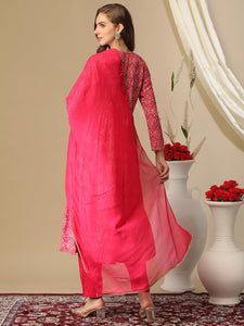 Gosriki Women'S Cotton Blend Printed Straight Kurta With Pant & Dupatta (Manchali-Rani-Nw-Gs_M_Pink_Medium),Pink,,B0D3BWYHPC