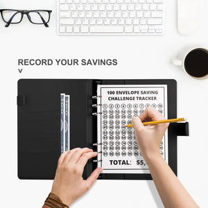 ChillyFar Money Saver Budget Binder Book with Pouches, 100 Envelope Challenge Binder with Numbers, A5 Money Budget Envelopes for