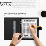 ChillyFar Money Saver Budget Binder Book with Pouches, 100 Envelope Challenge Binder with Numbers, A5 Money Budget Envelopes for