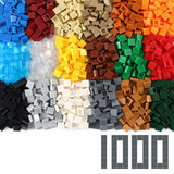 Feleph 1 1 Square Tiles 1000PCS Flat Bricks MOC Pieces and Parts, 18 Colors Bulk Studs Building Accessories for Smooth Surface,