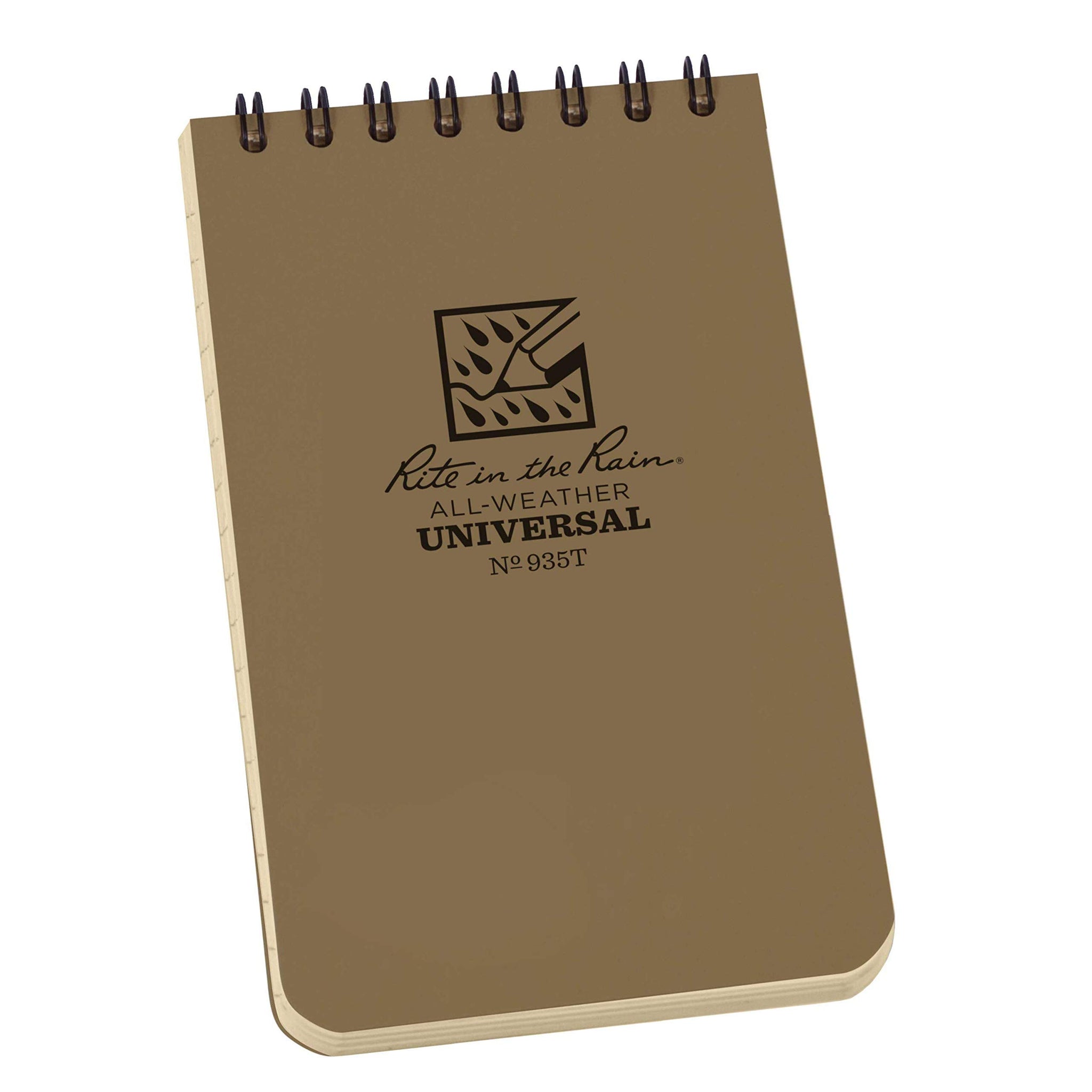 Rite In The Rain Weatherproof Top Spiral Notebook, 3 X 5, Tan Cover, Universal Pattern, 6 Pack (No. 935Tl6) , Beige