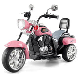 Costzon Kids Motorcycle, 6V Battery Powered Ride on Chopper Motorcycle w/Horn, Headlight, 3-Wheel Stable Ride on Toys, Electric 