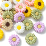 DanLingJewelry 20pc Random Color Silicone Daisy Flower Focal Double Sided Floral Beads for Crafting Jewelry Making
