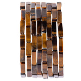 Natural Yellow Tiger Eye Rectangle Tube Beads 4x13mm 38cm/str Loose Semi Gemstone Stone Beads for Making Bracelets Necklace Earr