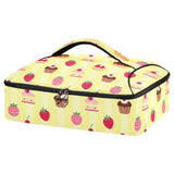 SyXIOP Insulated Casserole Carrier Bag Yellow Stripe French Pastry Fruit