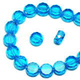 DIQIO 6mm Sparkle Flat Coin Round Crystal Beads (93-100pcs, Lake Blue AB)