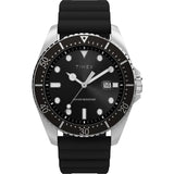 Timex Mens Dress 42mm Watch - Black Strap Black Dial Silver-Tone Case