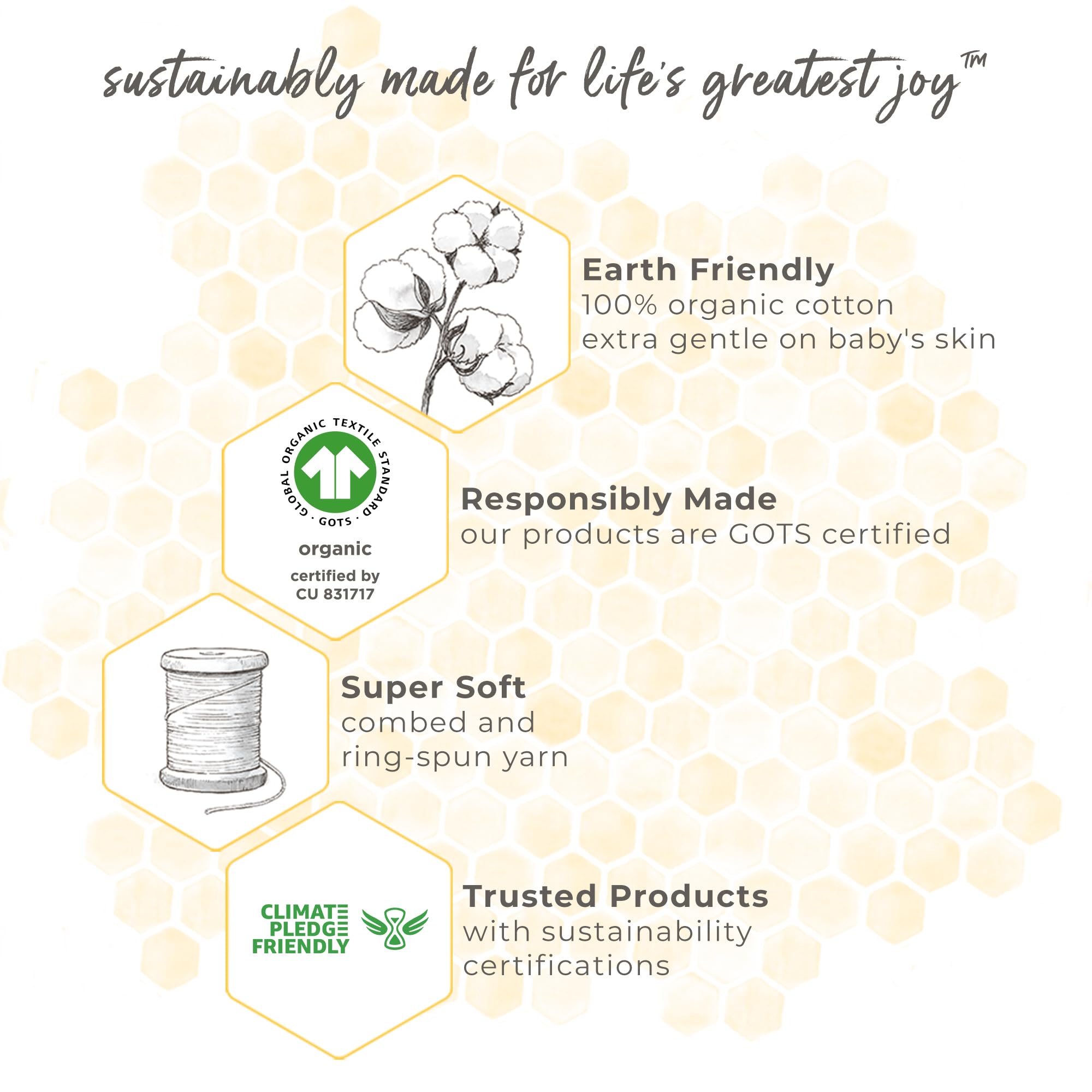 Washcloths, Absorbent Knit Terry, Super Soft 100% Organic Cotton