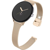 NINKI Slim Metal Band Compatible With Google Pixel Watch 3 41mm / Pixel Watch 2 for Women Men - No Gap Thin Replacement Wristban