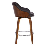 Alec Faux Leather Swivel Barstool, 30 Bar Height, Brown