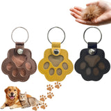 Xfopz 3 Pcs Dog Fur Storage Keychain, Cute Leather Paw Keychain Pet Hair Keepsake Keyring, Unique Memorial Collection Key Chain,