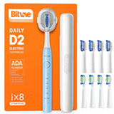 Bitvae ADA Accepted Electric Toothbrush, Travel Toothbrush Rechargeable for Adults and Kids, 60-Day Battery, 5 Modes, 8 Heads, P