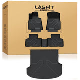 LASFIT Floor Mats & Cargo Mat for Genesis GV80 2021-2024(Fit 5 Seats), TPE All Weather Protection Custom Fit 1st & 2nd Row Rubbe