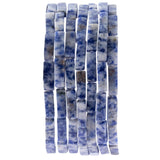 Natural Blue Sodalite Rectangle Tube Beads 4x13mm 38cm/str Loose Semi Gemstone Stone Beads for Making Bracelets Necklace Earring