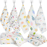 10 Pack Muslin Baby Burp Cloth 20'' x 10'' 6 Layer Soft Absorbent Newborn Rags Towel for Baby Shower Boys Girls Machine Washable