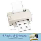 C-Line Replacement Inkjet/Laser Printer White Badge Inserts, 3 X 4 Inches, 6 Sheet, 5 Packs With 10 Sheets Per Pack, 300 Inserts