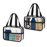 XEWEA 2PCS Small TSA Approved Clear Travel Toiletry Bags for Men Women,Transparent Makeup Cosmetic Bag with Handle,Waterproof PV