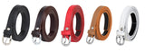 Zacharias WomenS Artificial Leather 0.5 Inches Slim Belt_(V0.5_Black_Brown_Red_Tan & White) (Pack Of 5)