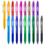 ParKoo 18 Colors Retractable Erasable Gel Pens Clicker, Fine Point 0.7mm, Make Mistakes Disappear, Comfort Grip for Journaling D