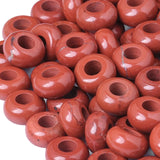 Sportmusies 10pcs Red Jasper Round Rondelle Large Hole Loose Beads for Jewelry Making Bracelet Macrame Crafts, 12x6 mm