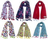 Fusfus WomenS Printed Chiffon Scarves And Stoles, Free Size(Multicolour, Fs1551) Pack Of 6 (Multicolor4)