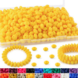 HHCFAST 270Pcs Lentil Silicone Beads for Pens, 12mm Silicone Spacer Beads for Keychain Making(Yellow)
