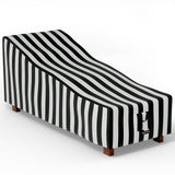 Hptmus 2Pcs Outdoor Chaise Lounge Covers - Patio Chaise Lounge Covers Waterproof Heavy Duty Outdoor Lounge Chair Covers Patio Furniture Covers 84 L X 32 W X 32 H/Black&White Stripe -Like New
