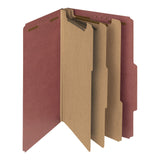 Smead 100% Recycled Pressboard Classification File Folder, 3 Dividers, 3 Expansion, Legal Size, Red, 10 per Box (19099)