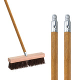 ILOT Commercial Products 54inch Replacement Wood Broom Handle with Threaded Metal Tip and Lacquered for Floor Cleaning Sweeping
