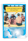 NobleWorks 1 Funny Happy Fathers Day Greeting Card Humor Notecard for Dad, Pa, Pop, Daddy, Stepfathers with Envelope or Ste