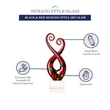 Badash Crystal Pietro Murano Style Art Glass Black And Red Swirl 13 Inch Centerpiece