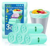OKKEAI 120 Counts Garbage Bags 3 Gallon/10 Liter- Smal Trash Bags for Bathroom Wastebasket Liners Kitchen,Office,Light Green Fit