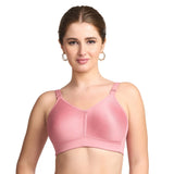 TRYLO Riza Womens T-FIT Non-Padded Non-Wired Full Coverage Seamless 100% Hosiery Cotton Bra Available in Multicolor, red / gold, 36F