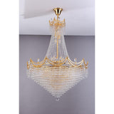 42 In Luxurious Czar K9 Crystal Single Tier Chandelier 22-Led Bulbs Neo Classical Hardwired Ceiling Chandelier Lamp For Living