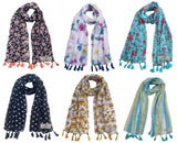 Fusfus WomenS Printed Chiffon Scarves And Stoles, Free Size(Multicolour, Fs1885) Pack Of 6 (Multicolor2)