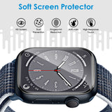 UniqueMe 8 Pack for Apple Watch Screen Protector 45mm, Apple Watch Series 9/8/7 Screen Protector [Upgrade Flexible Film] Anti-Sc