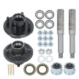labwork 2 Sets 4 on 4Inch Trailer Hub Kit and 1Inch Round BT8 Spindle, with Trailer Bearing Kit