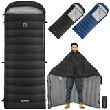 ATEPA Elements 600 Down Sleeping Bag for Adults, Lightweight Cold Weather 3 Season Backpacking Sleeping Bag, with Wearable Recta