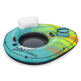 Hydro-Force 66.5 x 54 Inflatable Tube Swim Ring with Built-In Cooler & Cup Holder